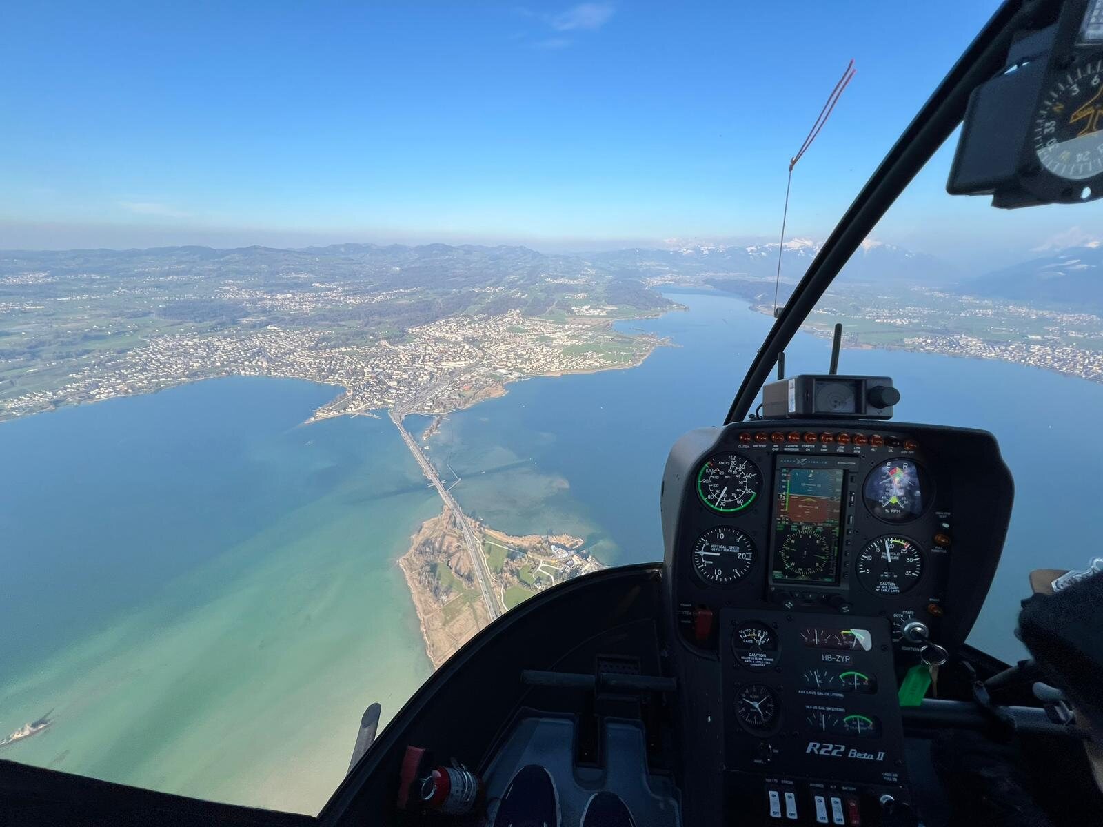 Blick aus dem Cockpit Richtung Seedamm